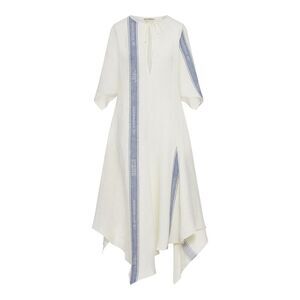 J.W.Anderson Women Linen Midi Dress With Logo Inserts